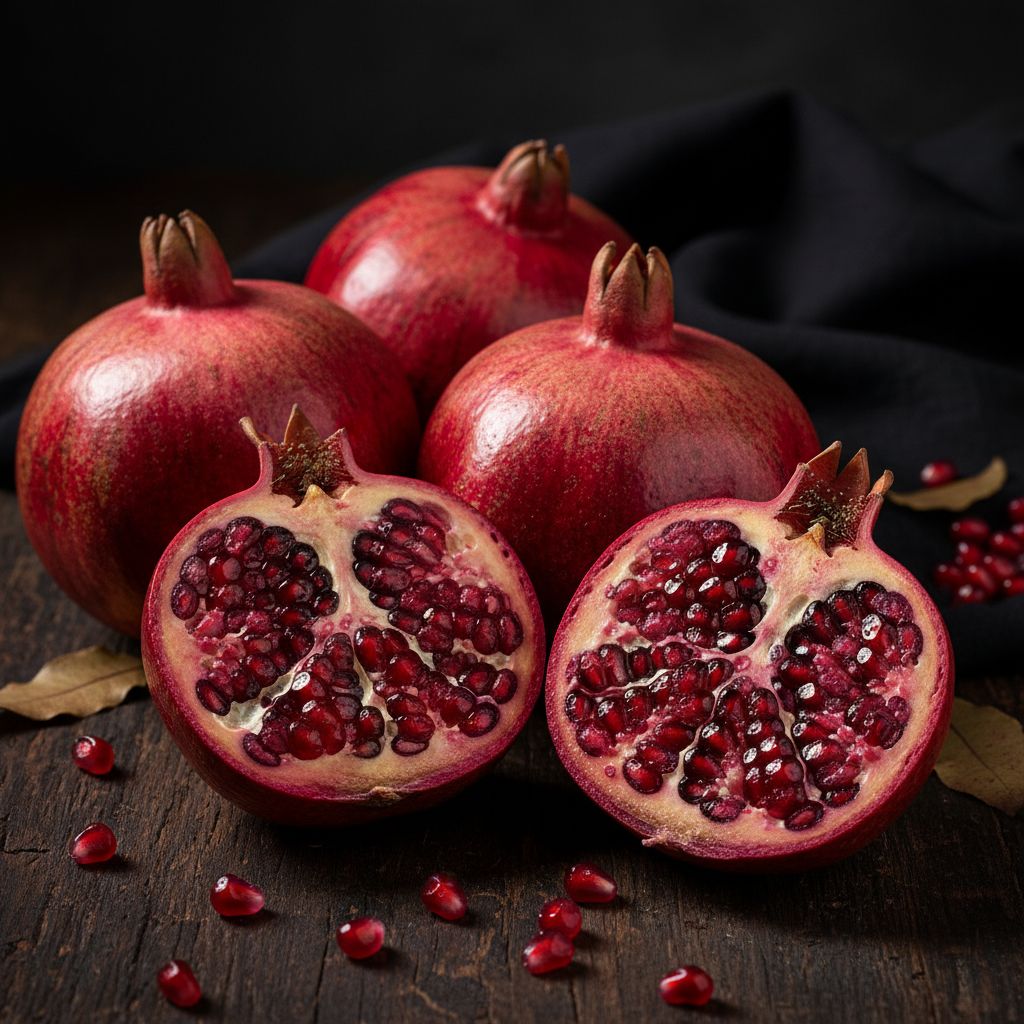 Organic Pomegranates — Wonderful, Acco, Hicaznar, Ganesh from VENI FARMS, Kharga Oasis, Egypt